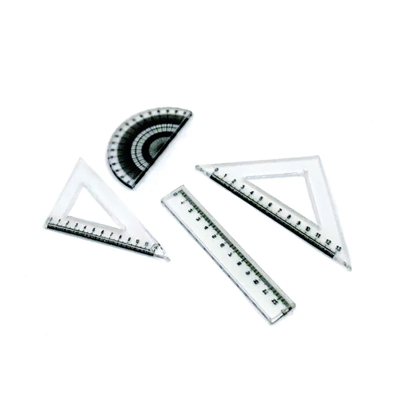 Juego de Mini reglas en miniatura 1:12, muñeca de simulación, regla de aprendizaje, muñecas, juego de simulación, juguetes para casa de muñecas, accesorios de aprendizaje, 4 Uds.