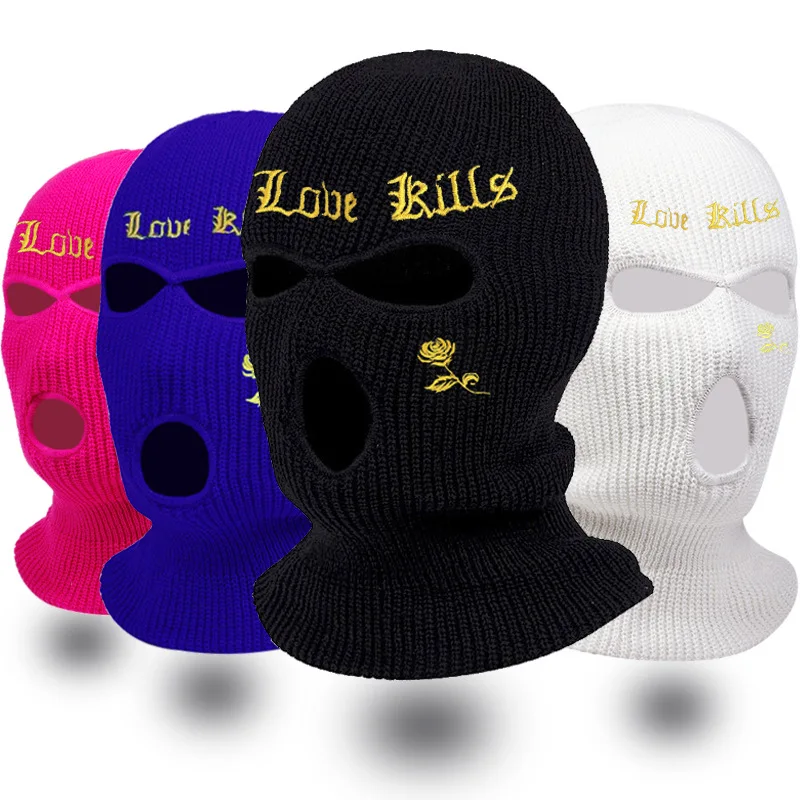 1PC 3-Hole Knitted Ski Mask Balaclava Hat Soft and Warm Knitted Fabric, Suitable for Outdoor Winter Sports