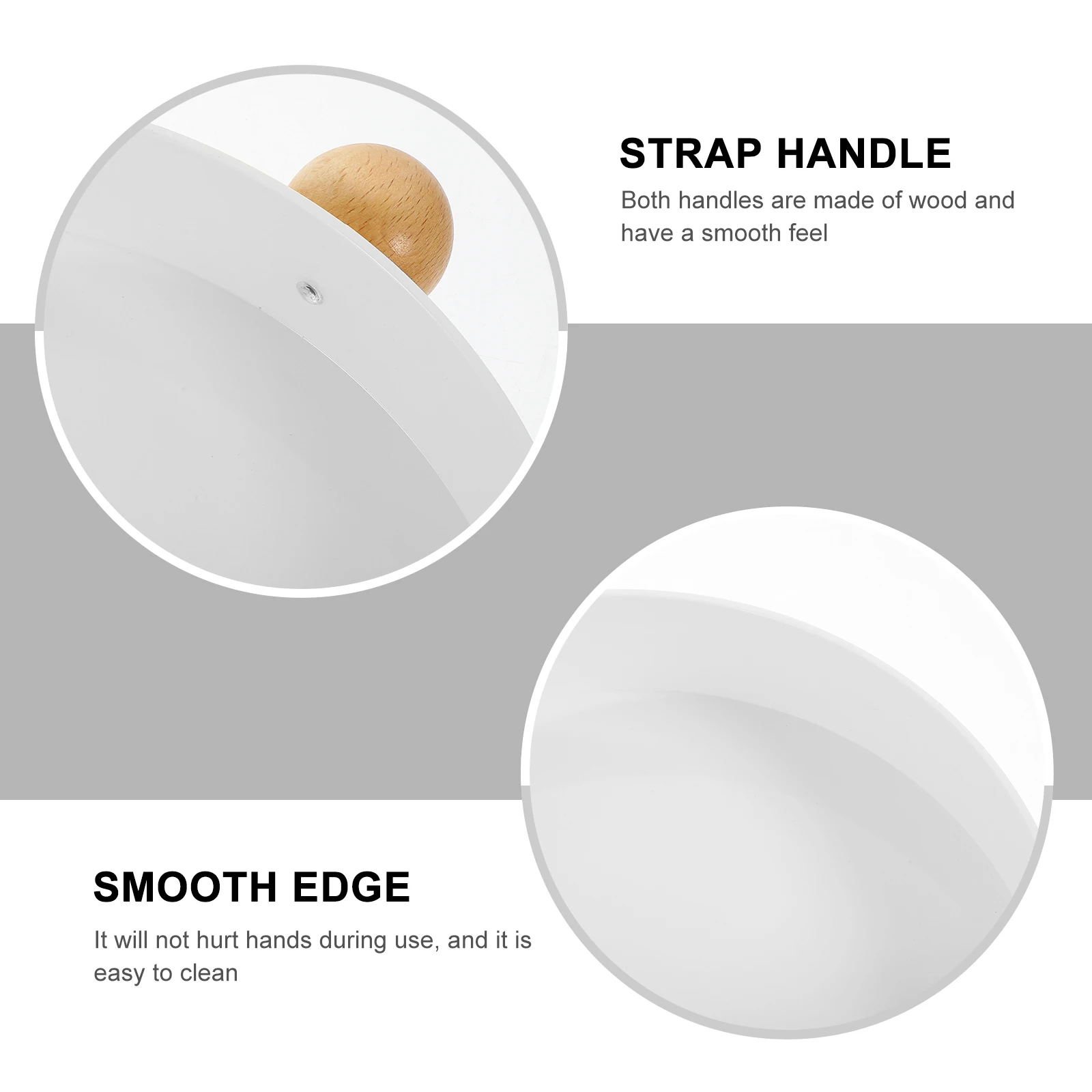 

Wooden Handle Fruit Plate Large Capacity Snack Tray Draining Desktop Storage Organizer Decorative Serving Tray for Home Office