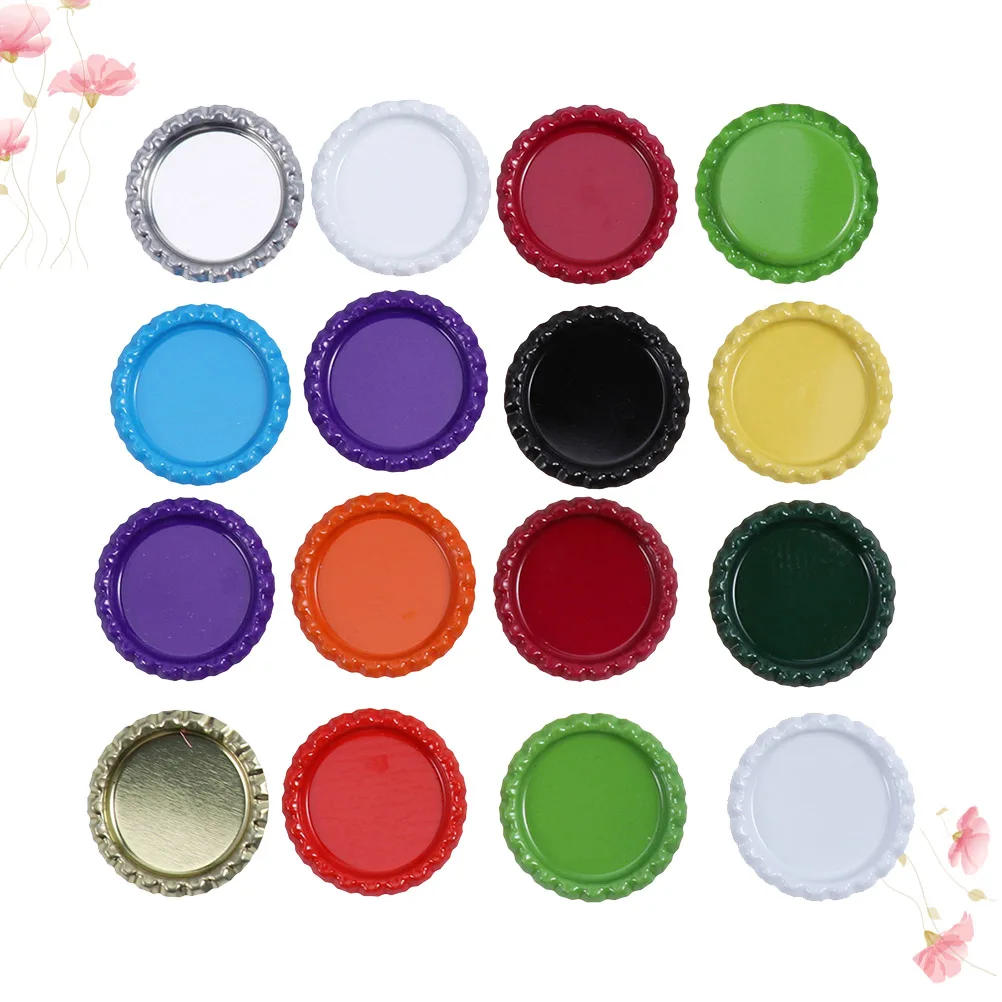 

100pcs 25.4MMmm Tinplate Beer Caps Colorful Bottle Flat Bottom without Inner Rubber Ring for DIY Crafts Bracelet Jewelry Making