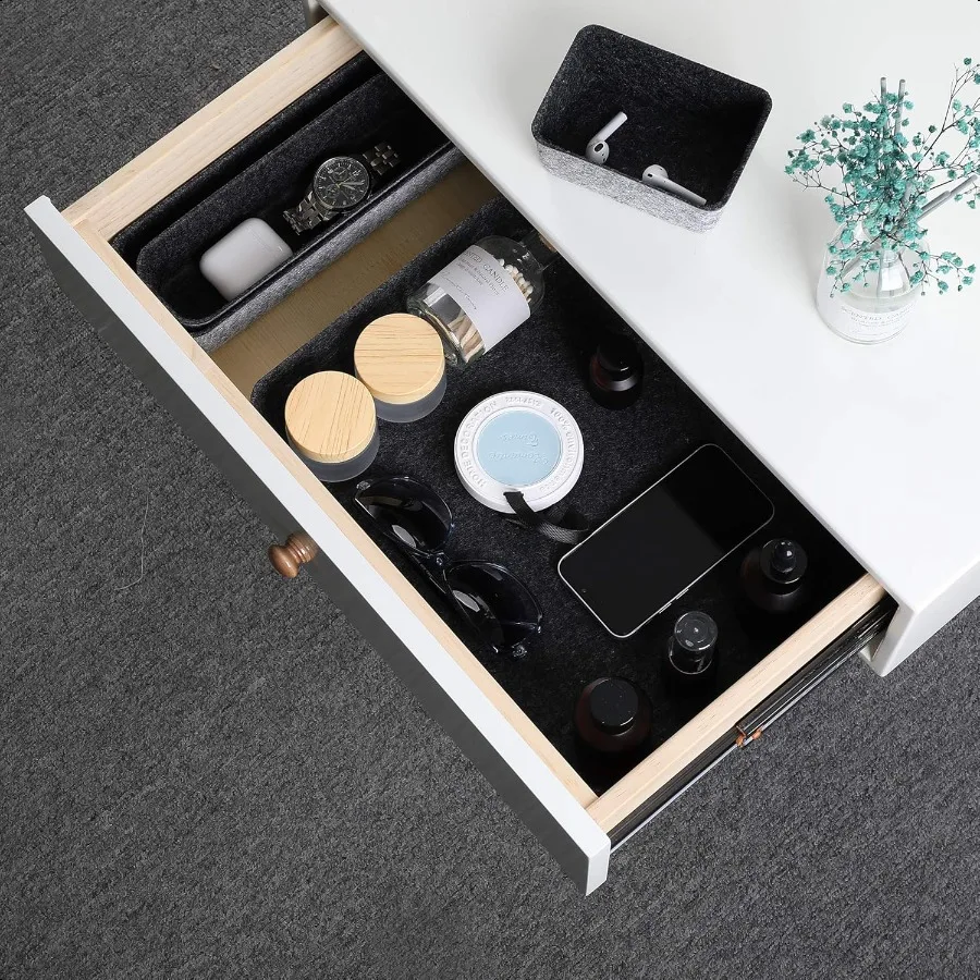 Welaxy, 5 шт., фетровый органайзер для ящиков стола, бумажные лотки для писем, сортировщик файлов, настольные контейнеры для хранения папок для документов, элегантный минимальный