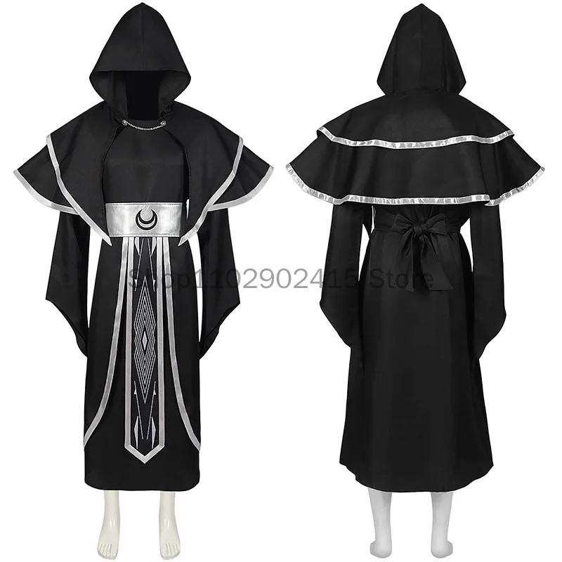 

2023 Halloween Costume Adult Medieval Outfit Hooded Monk Renaissance Priest Robe Costume Cosplay Witch Wizard Cloak Cape