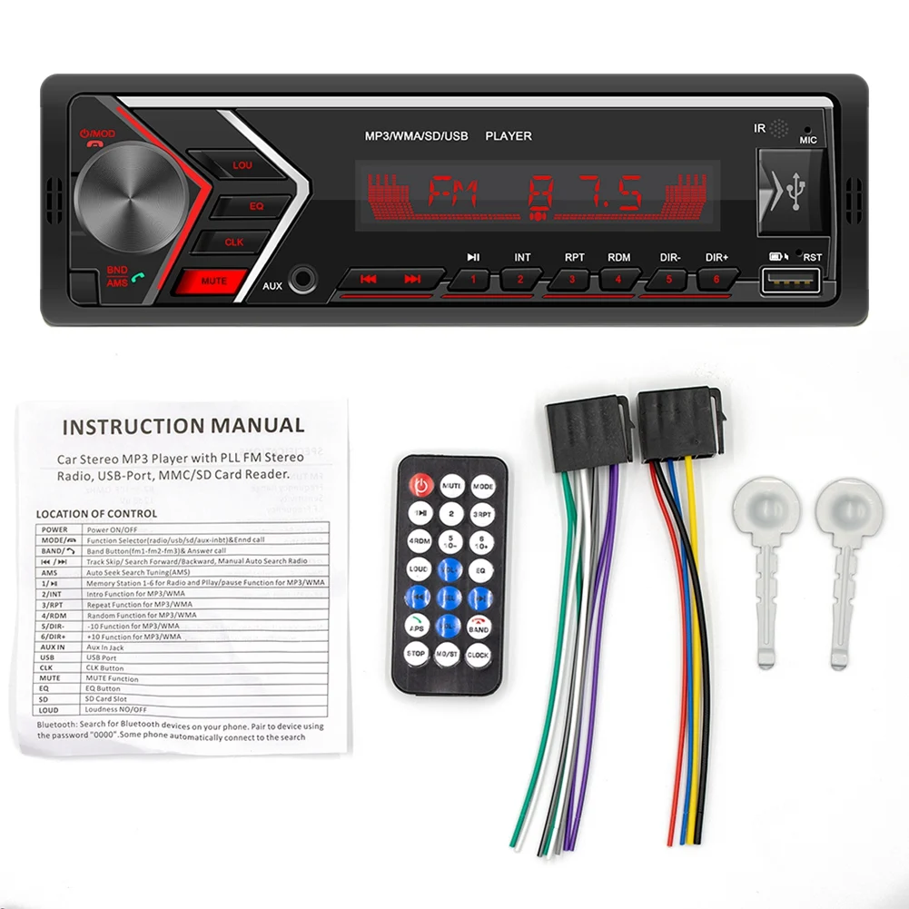 1 DIN Car Stereo Audio Automotivo Bluetooth with USB USB/SD/AUX Card In-Dash Radio FM MP3 Player PC Type:-505