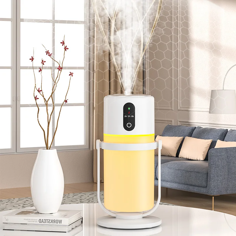USB Mini Humidifier – Cold Mist, 360° Rotating Stand, Stepless Dimming Night Light, USB Powered for Bedroom, Plants, Office&Car