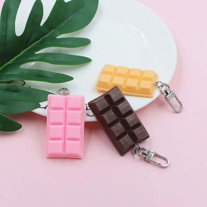 New Chocolate Keychain Creative Simulation Food Fashion Photography Model Car Phone Bag Pendant Ornaments Gift Women Trinkets