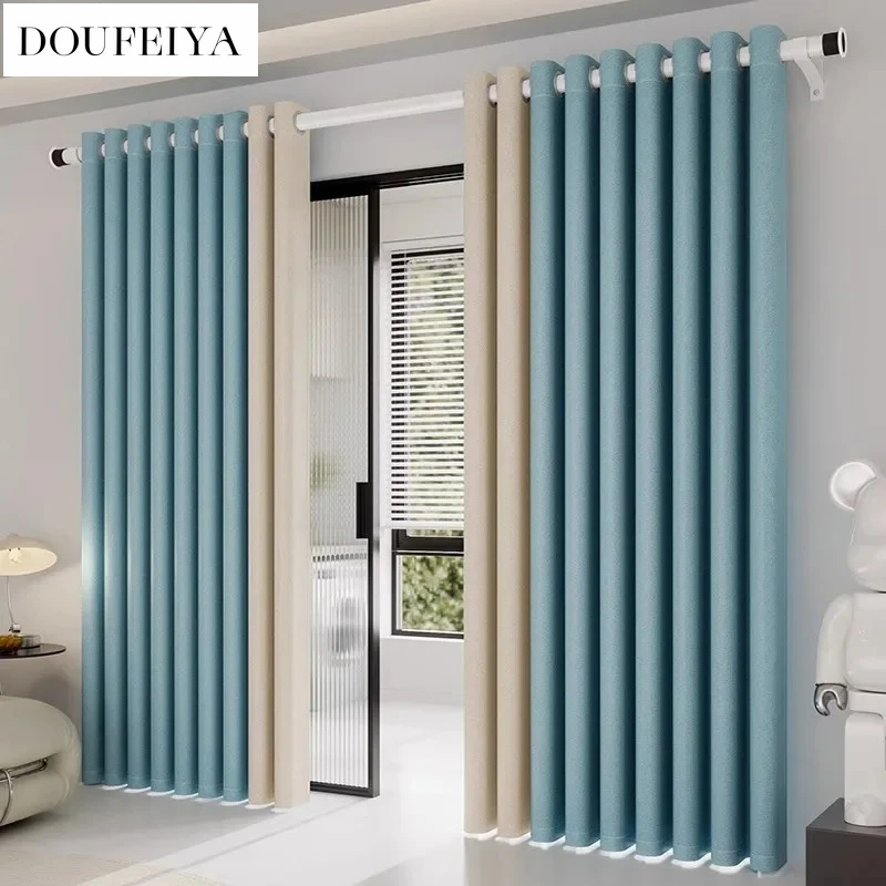 حجم مخصص الأبيض تول الأوروبي بسيط كامل الضوء واقية من الصوت ظلة الستائر لغرفة المعيشة غرفة الطعام باب غرفة نوم #3