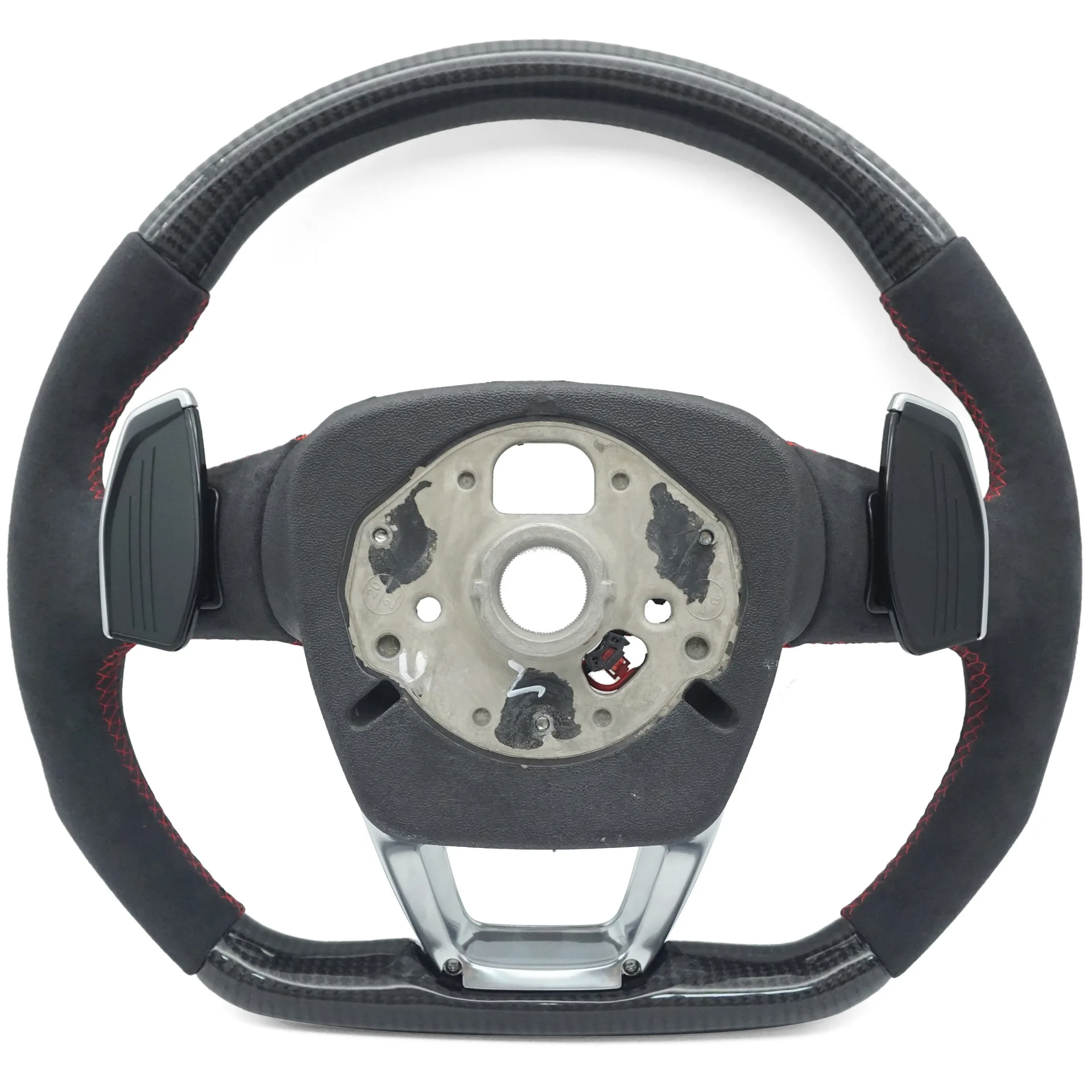 Suitable for Audi S standard Q5L carbon fiber half-turned red wire with button paddle with heated steering wheel
