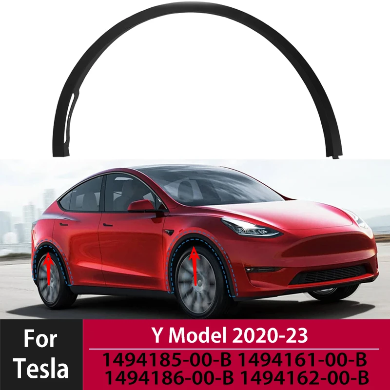 For Tesla Model Y Front Rear Wheel Eyebrow Molding Fender Flare Mudguards 1494185-00-B 1494161-00-B 1494186-00-B 1494162-00-B