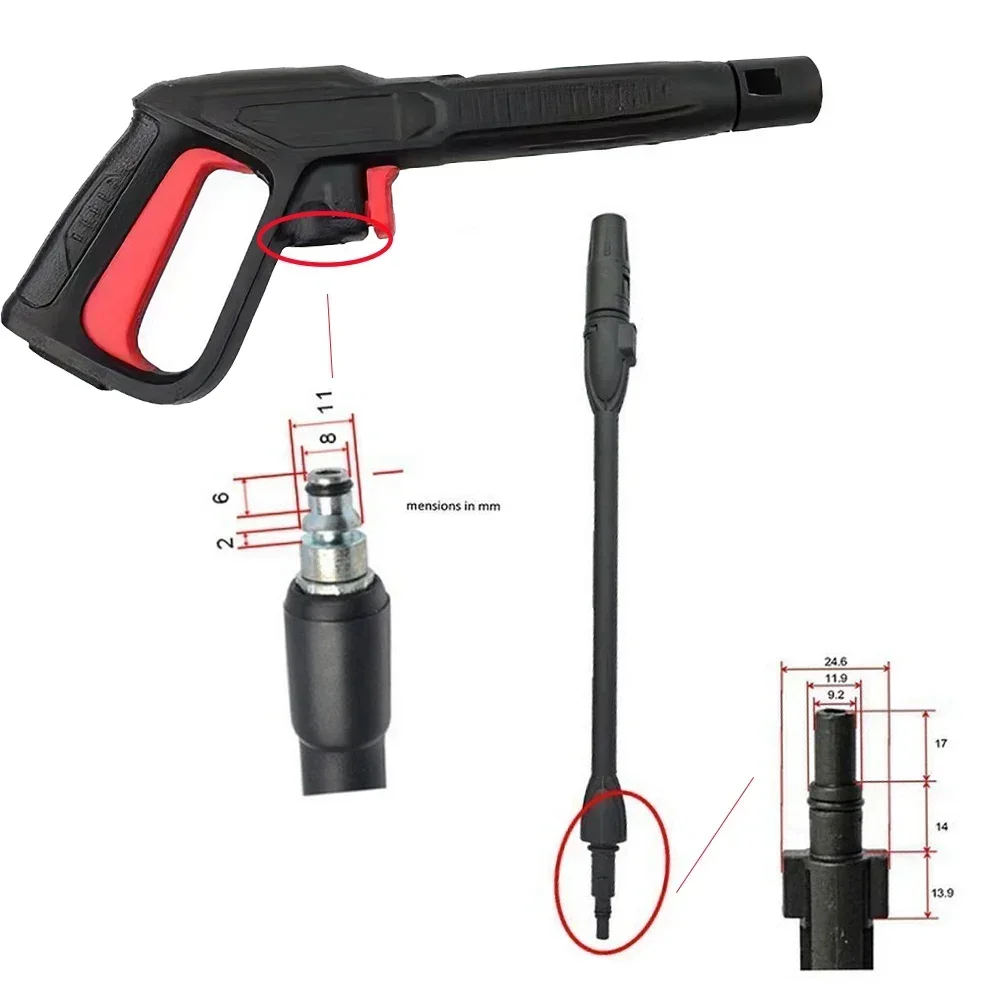 Adjustable High Pressure Cleaner Car Wash Water Gun Or Water Pipe Tools For AR /Bosch/AQT House Garden Cleaning Accessories