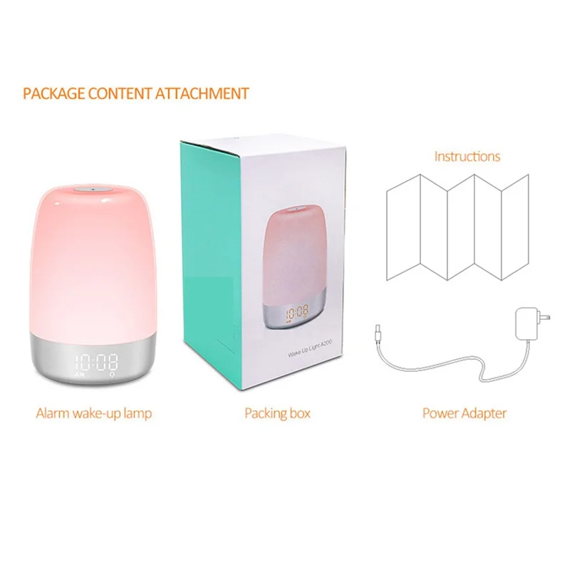 

Touch Wake Up Night Light With Sunrise Simulation Alarm Clock 2 Ways Dimmable Warm White Bedside Lamp Fit For Kid Bedrooms
