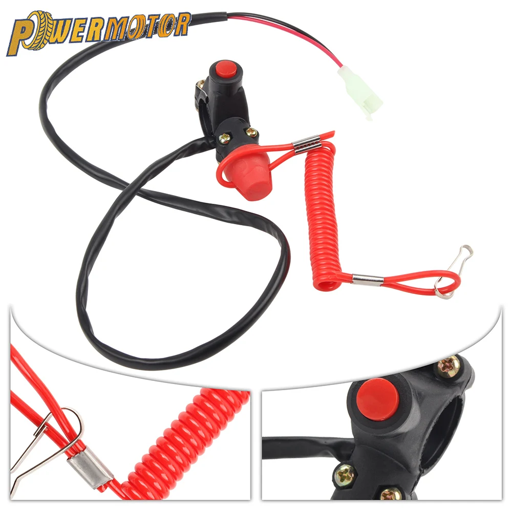 Motorcycle Universal Kill Urgent Stop Button Safety Connector Cord Compatible Switch Engine for Yamaha Suzuki Honda Accessories