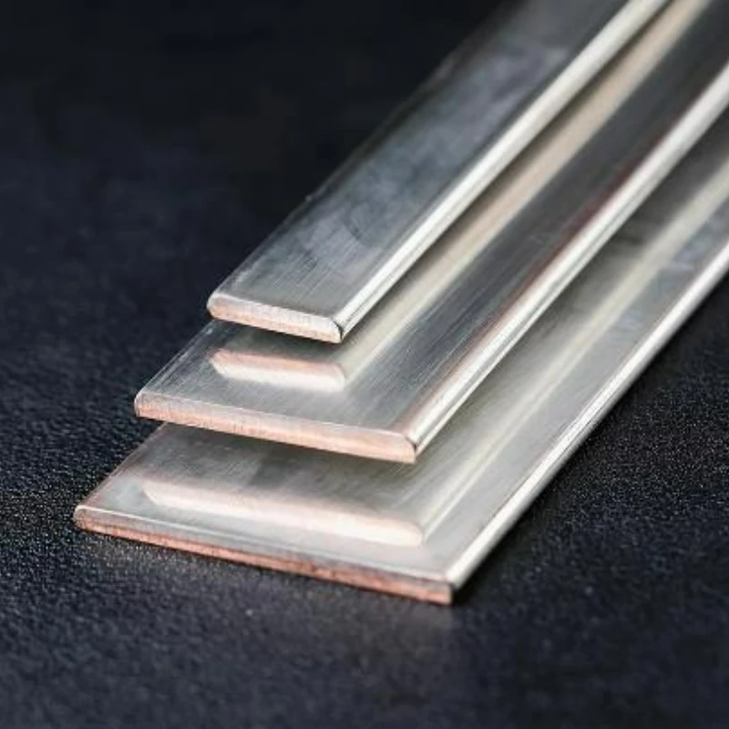 1Pcs T2 Tinned Copper Bar Purple Copper Flat Strip Thick 2mm 3mm 4mm 5mm 6mm 8mm Conductive Grounding Plate Busbar Length 500mm