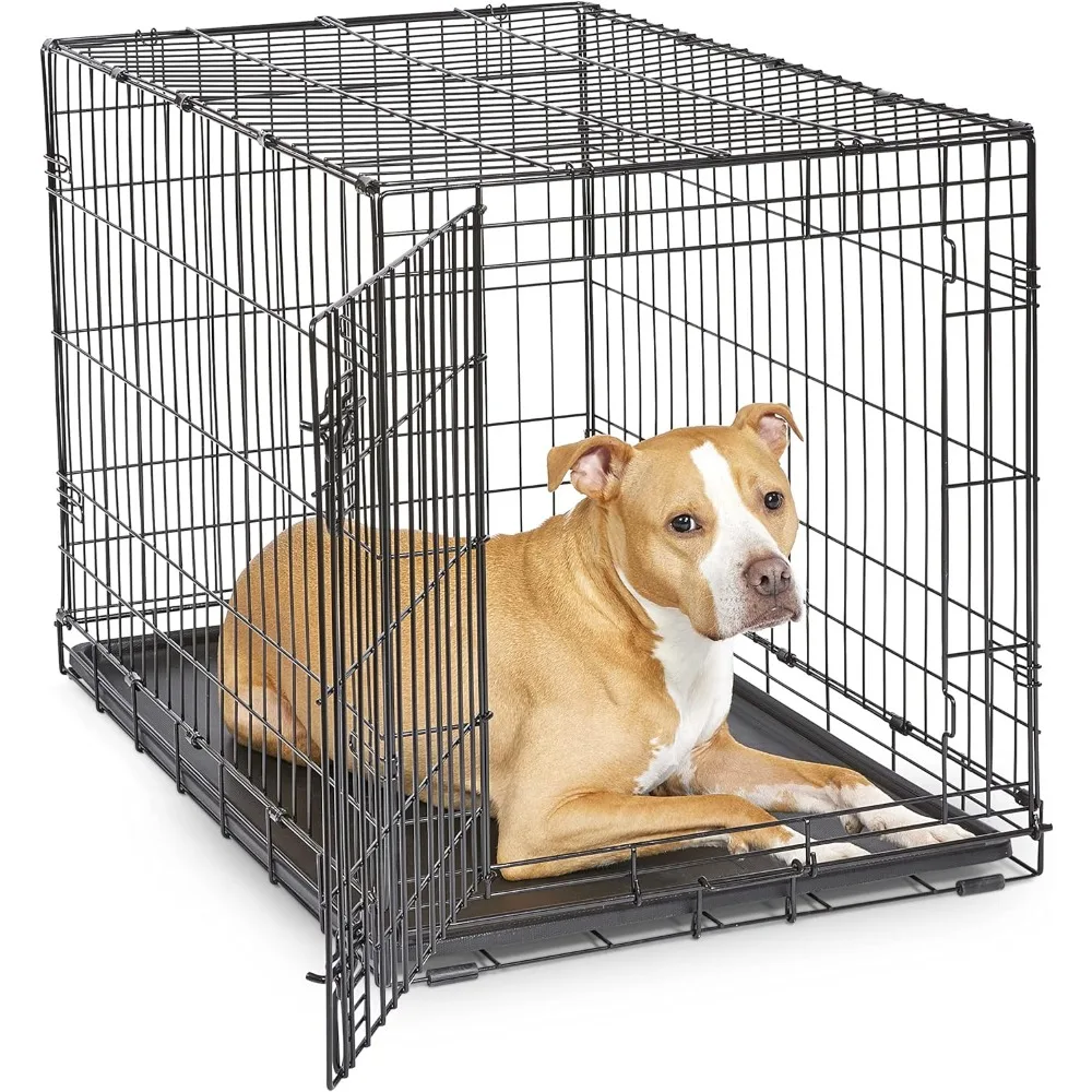 

New World Newly Enhanced Single New World Dog Crate, Includes Leak-Proof Pan, Floor Protecting Feet, & New Patented Features, 36