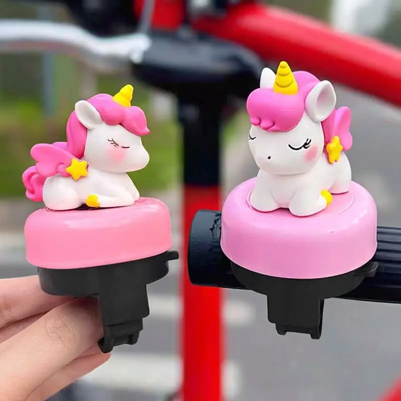Cartoon-Einhorn-Fahrradklingel mit lautem Klang, universeller Typ, niedliche, schöne Klingel für Laufräder, Roller, Schreibtischdekoration, für den Außenbereich – Detail 3