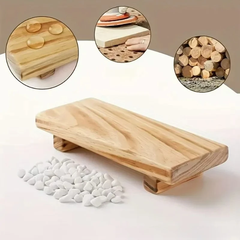 for Spot Wooden Bathroom Soap Tray Rack Living Room Pot Succulent Base Wooden Tray Scented Candle Rack