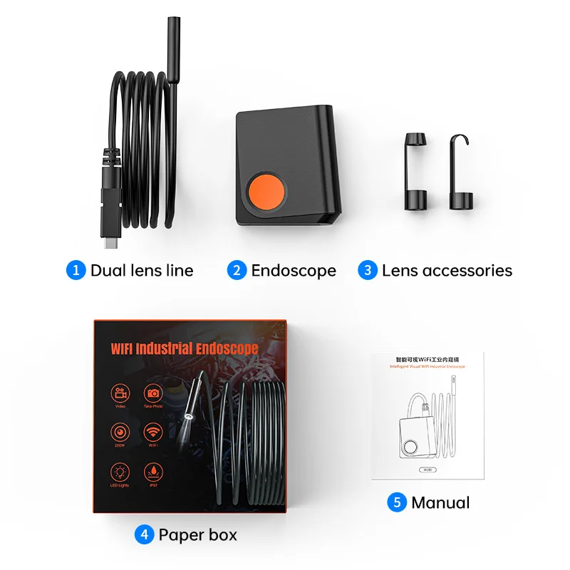 

2K HD 1080P WIFI Endoscope CMOS Borescope Inspection Otoscope Camera Digital Microscope