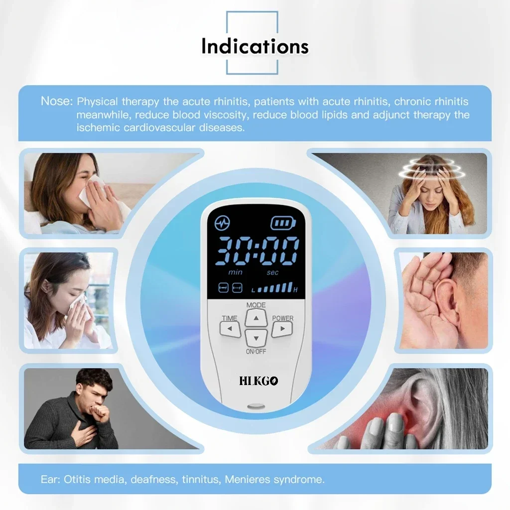 Nose Care Rhinitis Therapy Allergy Reliever Low Frequency Laser Allergy Rhinitis Sinusitis Anti-Snoring Treatment Device Massage