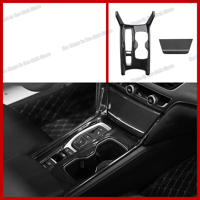 Carbon Fiber Car Center Console Gear Panel Frame Trims for Honda Accord 2018 2019 2020 10 x Accessories Auto Styling 2022 2023