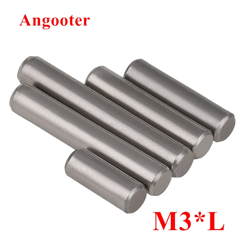 200/50pcs M3 GB119 SUS304 Stainless Steel Dowel Pins Round Cylinder Parallel Pin Dia 3mm locating pin M3*8/10/12/16/20/25/30mm