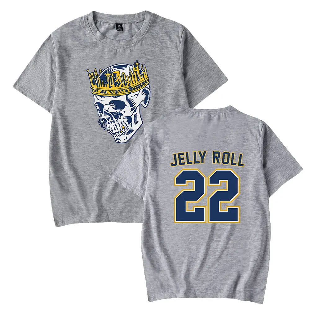 Jelly Roll-T-shirt de hockey à manches courtes pour hommes et femmes, col rond, style décontracté, vêtements hip hop, cosplay