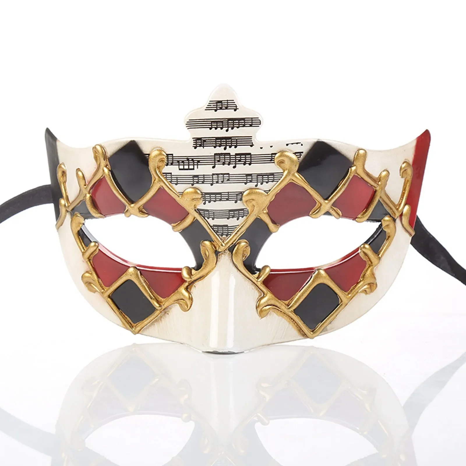 1pc Venetian Mask Man For Parties Gold Diamond Masquerade Masks Mardi Gras White Masker Halloween Venice Costume Carnival Masque image 2