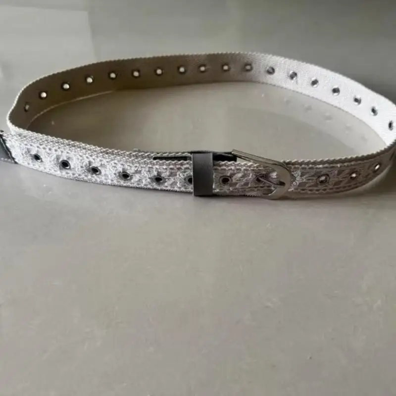 Vintage-Spitzengürtel für Damen, modische Metallschnalle, dekorativer Taillengürtel, Retro-Jeans-Accessoire, koreanisches Trenddesign, 110 cm – Detail 5