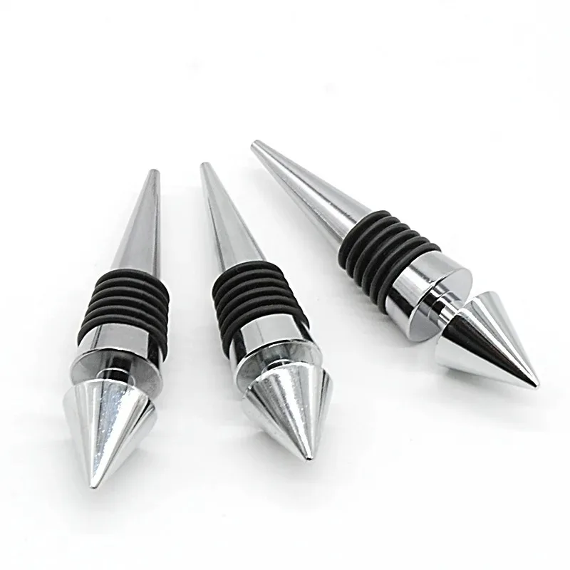 2 pcs Creative Tapered Wine Bottle Stopper, Metal Red Wine Cork, KTV Bar, Home Wine Stopper, Hot Selling, 20 PCs/Lot