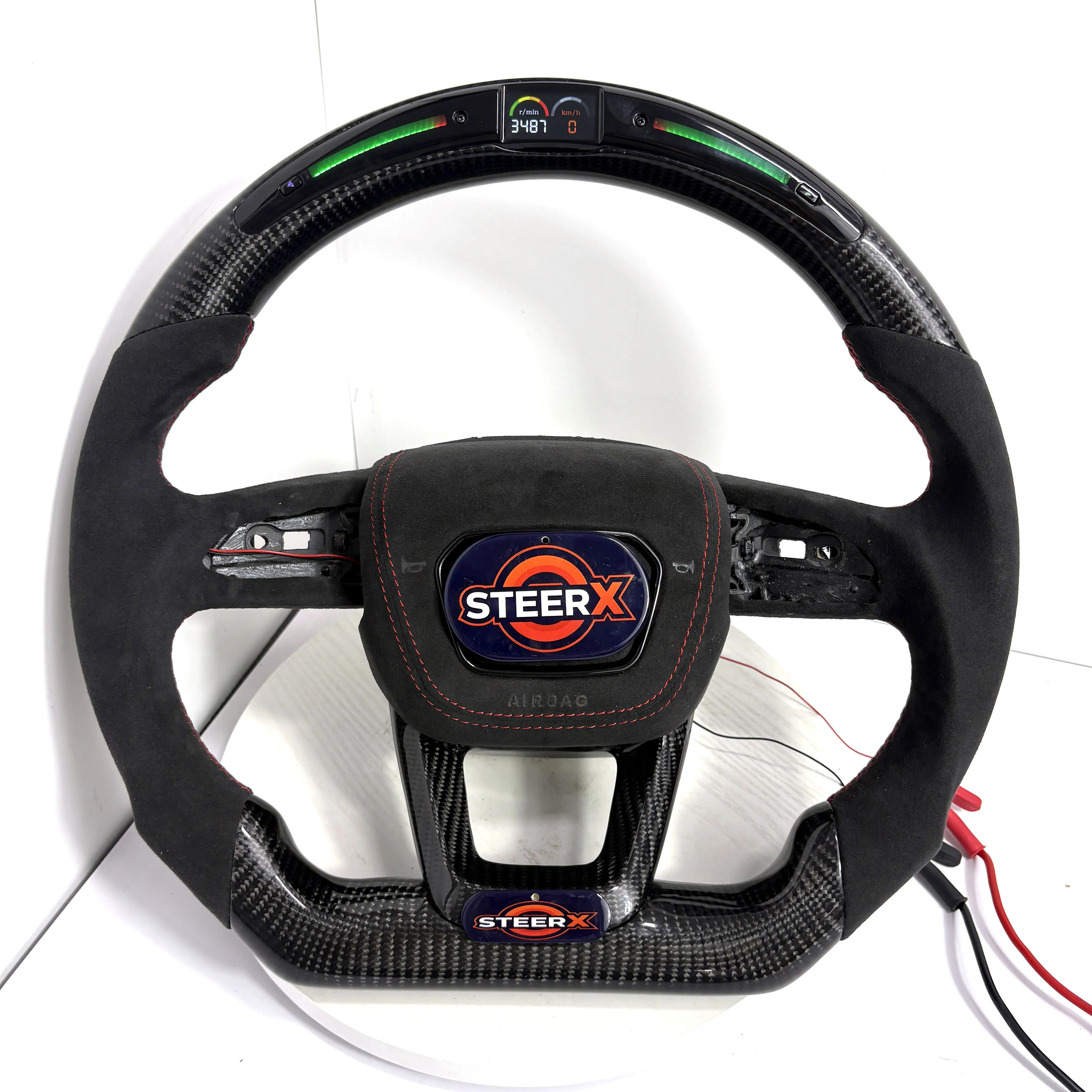 عجلة القيادة LED من ألياف الكربون لأودي Q2 Q3 Q5 Q7 Q8 2016-2025