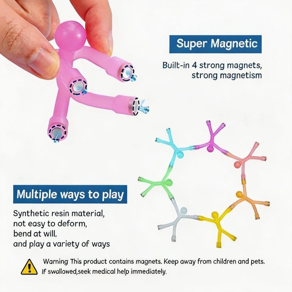 10Pcs Colorful Fridge Magnets Cute Mini Man Flexible Magnetic Sticker Magnet People for Refrigerator DIY Hook Home Office Decor - view 6