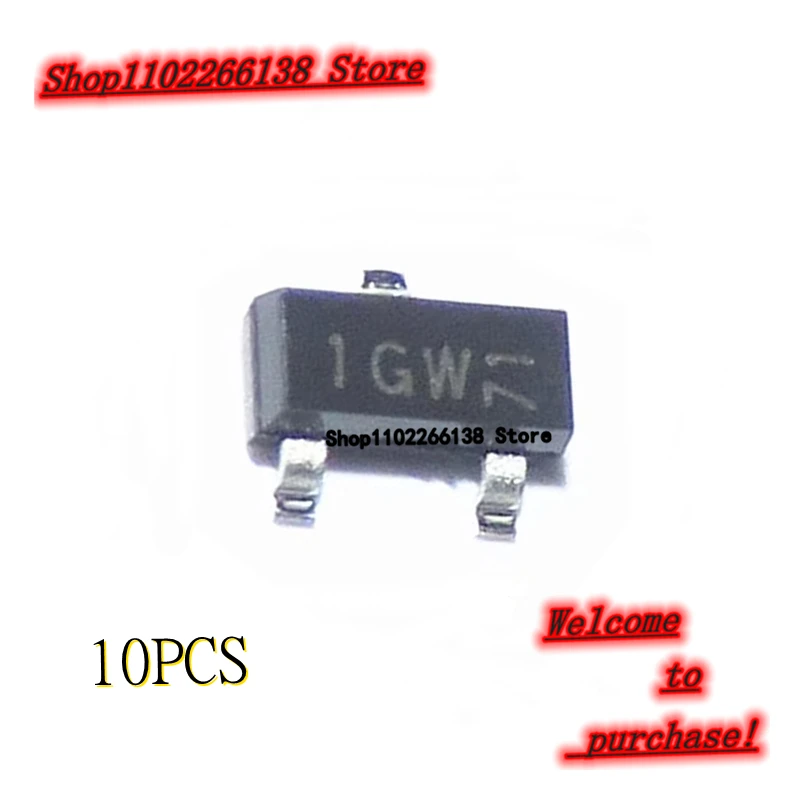 20PCS LBC847CLT1G BC847C 1G 1GW SOT23  0.1A/45V