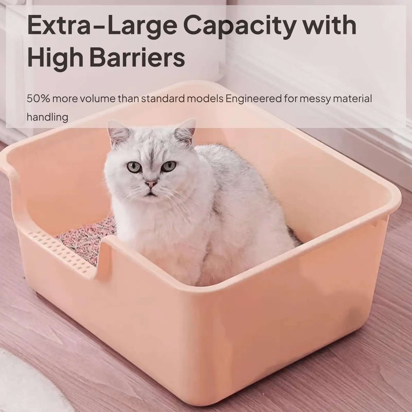 Open Litter Box Pet Supplies Easy Carry Cat Litter Container Kitten Toilet 22cm High Sided Pet Cat Toilet Sand Box Lowered Front