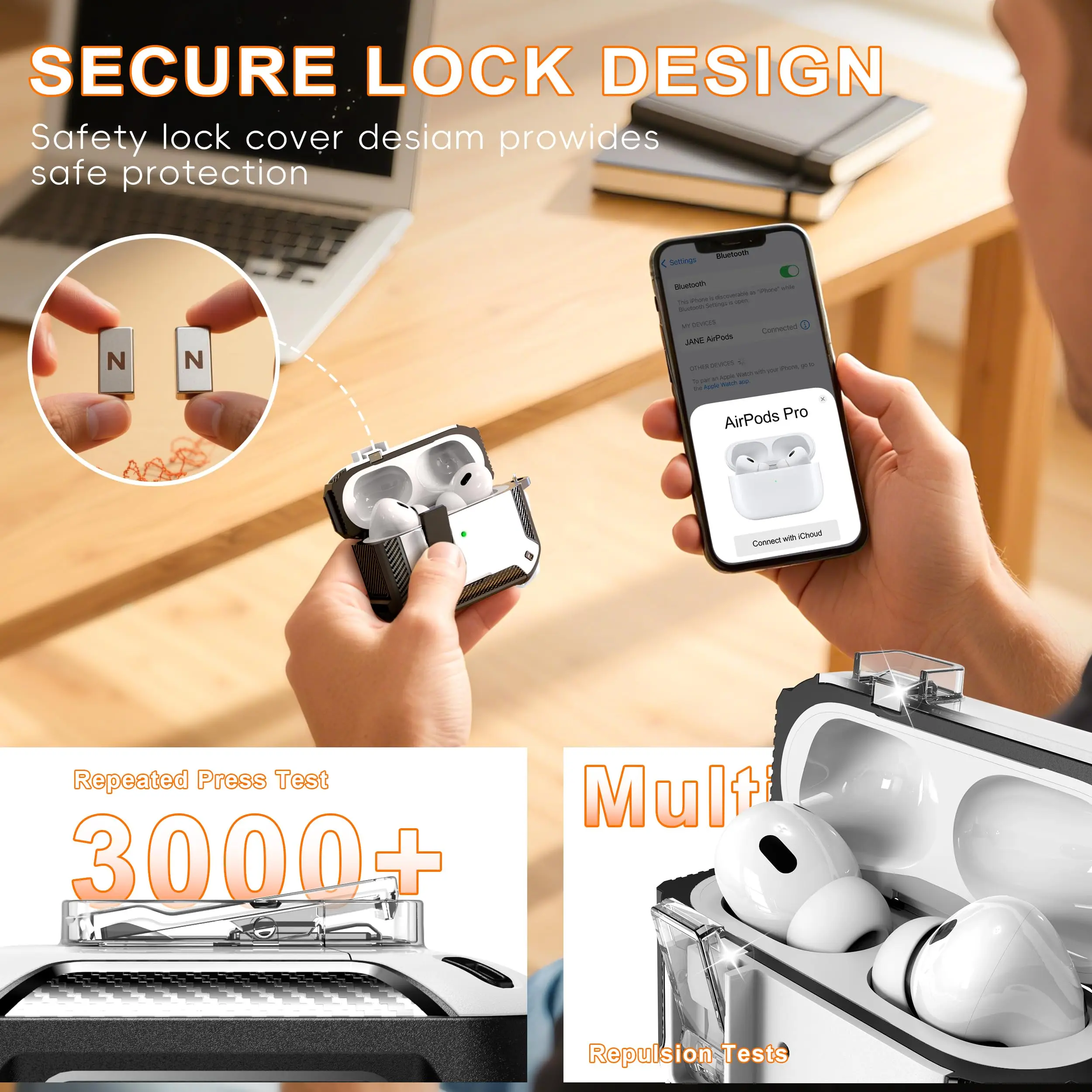 حامل هاتف مغناطيسي التلقائي التبديل حقيبة سماعة الاذن ل Airpods Pro 2 شحن لاسلكي غطاء سماعة الرأس ل Air Pods Pro 2 Funda