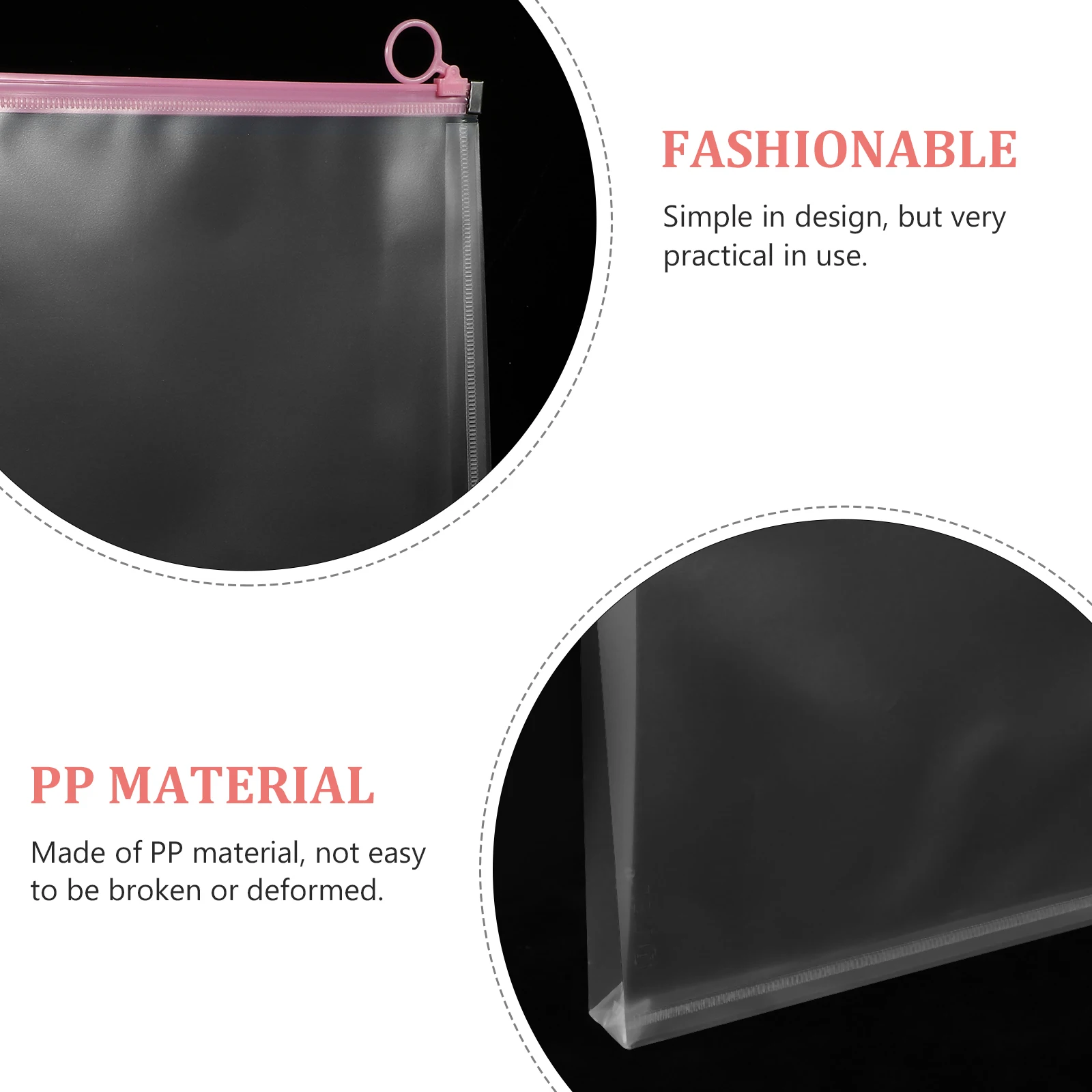 

4pcs A4 Clear Bags Folders Thick Pp Material Office Storage Bags Transparent Document Holders Convenient Pockets Plastic