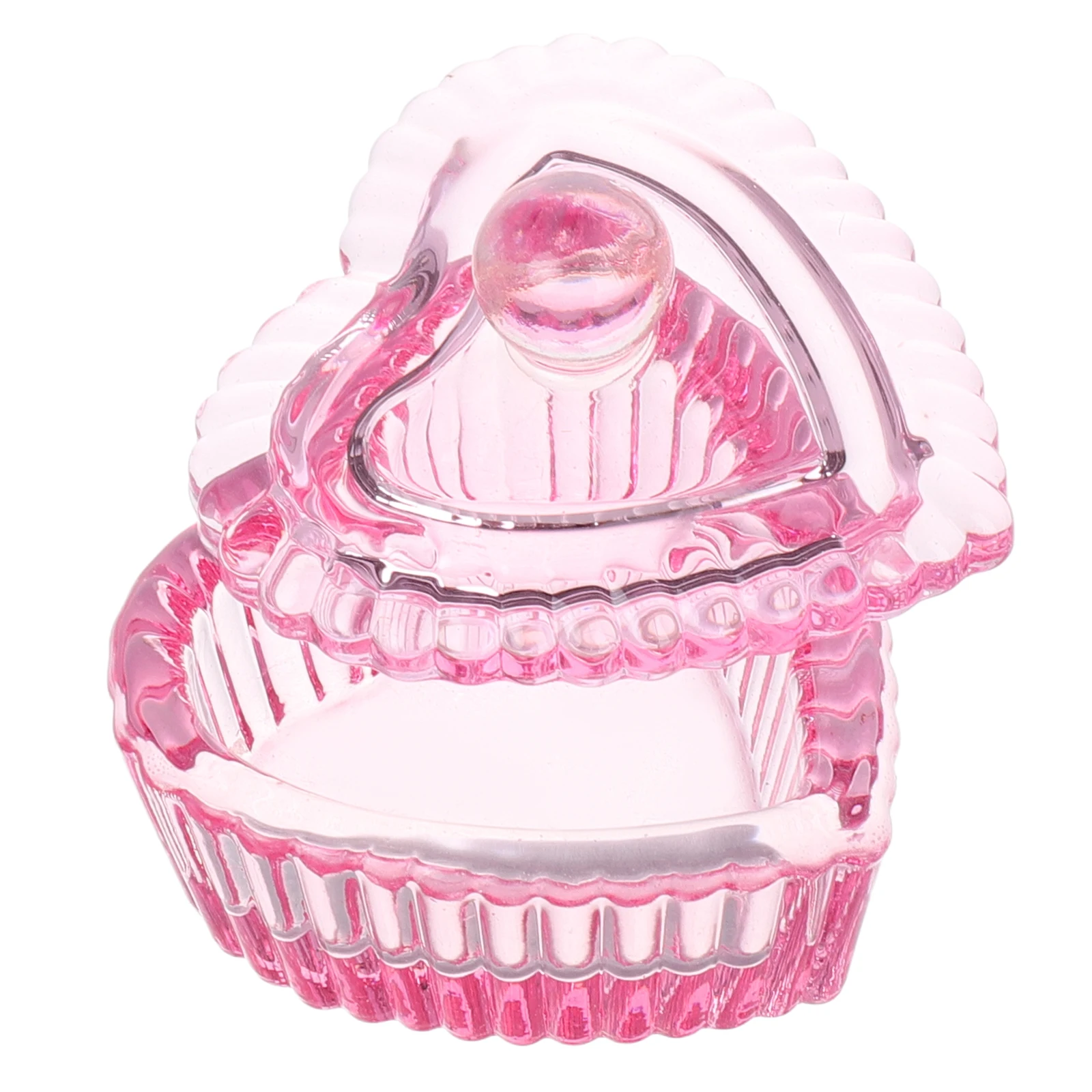 Heart Shaped Crystal Glass Dappen Dish With Lid Nail Polish Remover Container Brush Washing Bowl Jewelry Tray Japanese