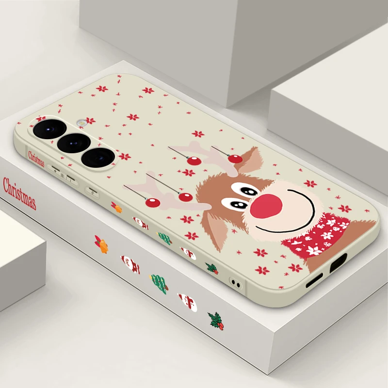 Weihnachts-Elch-Muster Handyhülle für Samsung Galaxy S26 S24 S23 Ultra S25 FE A57 A18 A56 A37 A17 A16 A36 A55 A54 A15 Weiche Hülle