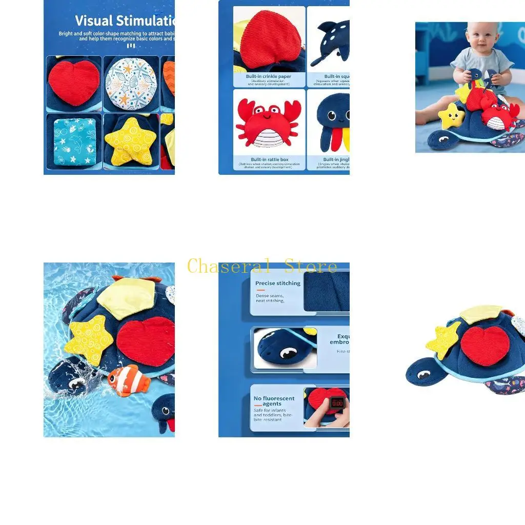 E7CE Gentle Ocean Hide And Seek Puppet For Infant Exploration Grip Training