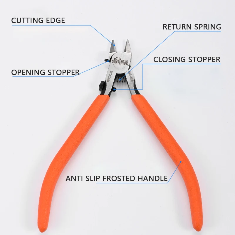 MOSHI MS-165 Ultra Thin Single Blade Plastic Nipper Cutting Pliers Cutter Model Craft Tool Diagonal Pliers with Protective Cover