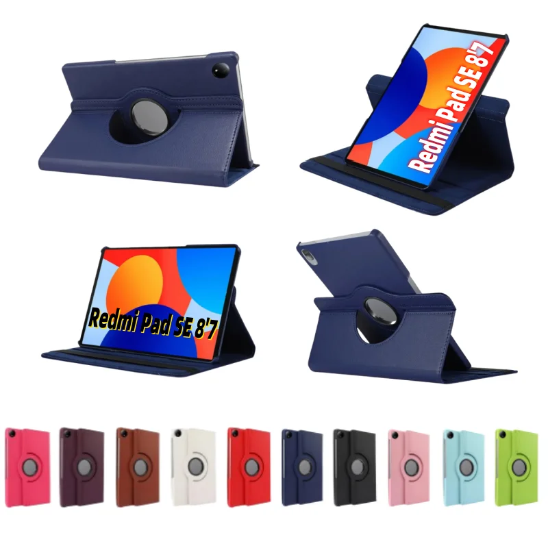 Funda For Xiaomi Redmi Pad SE 8 7 Case 2024 360 Rotating Stand Tablet Cases For Redmi Pad SE Case 8.7 4G Tablets Cover