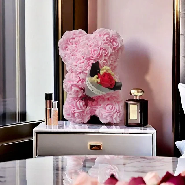 Foam rose teddy bear carry bouquet. Ideal for weddings, Mother's Day, thank you to nurses/teachers or other celebrations! 4