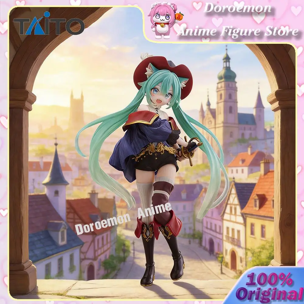 

In Stock Original Taito Hatsune Miku Wonderland Series Nagagutsu O Haita Neko Kawaii Anime Fair Tale Girl Figure Model