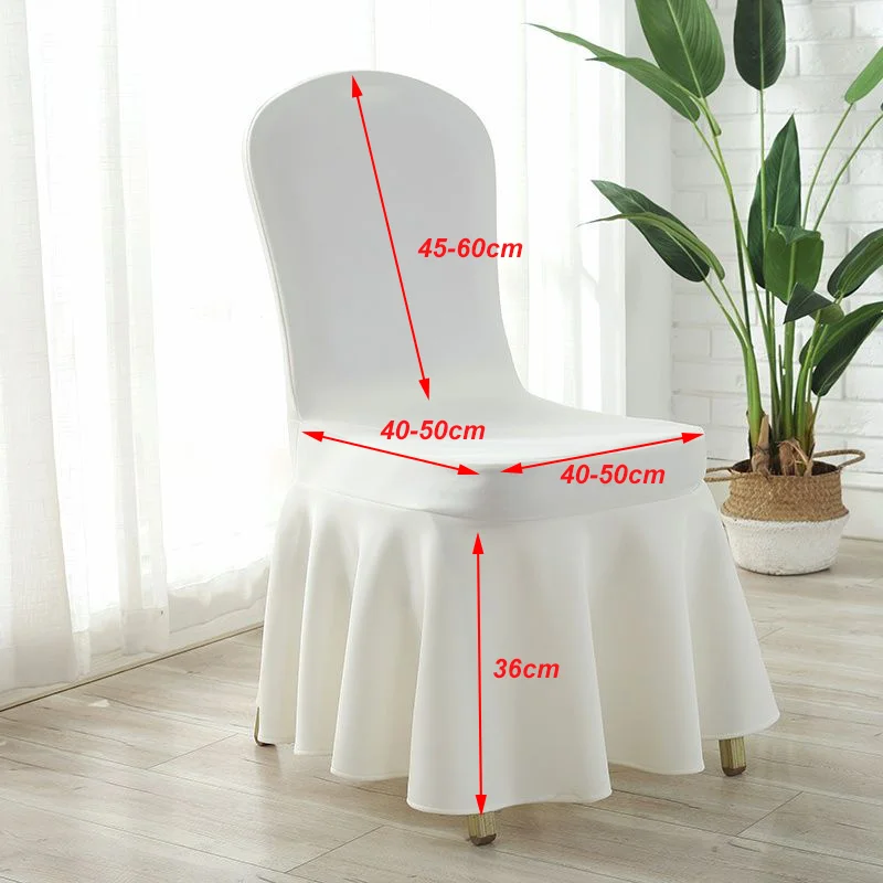 Sun Skirt Elastic Air Layer Chair Cover Thick Universal All-Inclusive Stretch Slipcovers Adjustable Wedding Banquet Seat Covers