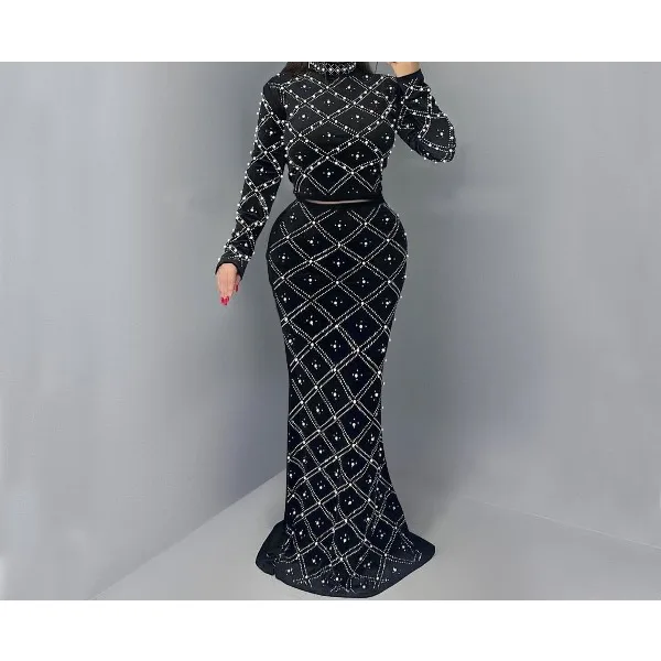 

Elegant 2 Piece Sets Tops and Skirt Dresses Women Spring and Autumn 2026 Robe Lady Maxi Long-sleeved Top and Long Dress Suit