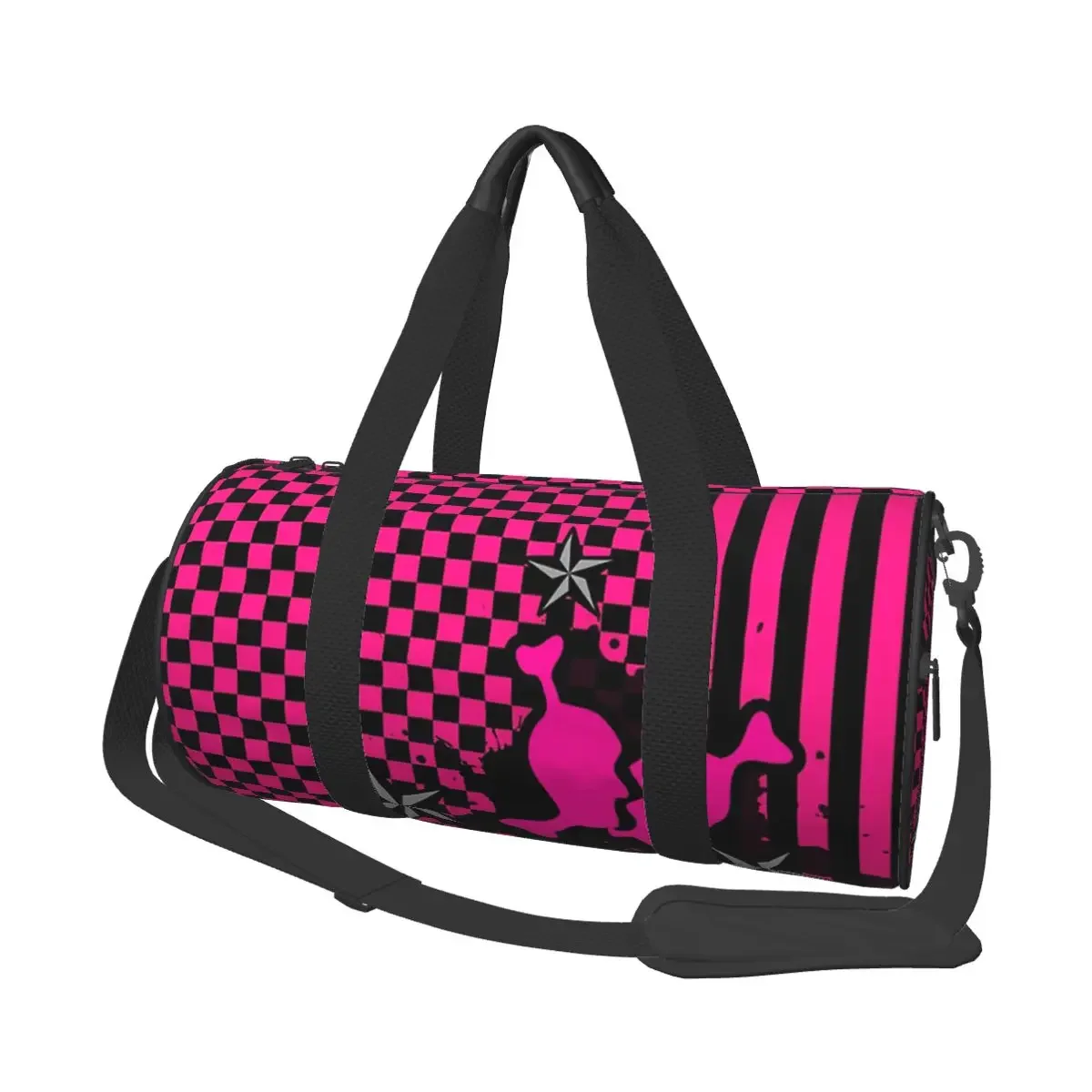 

Punky Pink Emo Large Duffle Gym Bag Multi-Functional Duffle Travel Bags Handbags Fitness bag