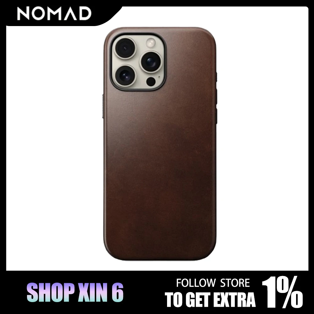 NOMAD Phone Case Leather Cover Iphone16 Pro Max Magnetic Wireless Charging Iphone16 Pro Cover Cellphone Smartphone Retro Cases