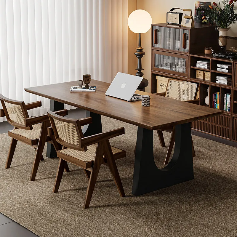 Wooden Crafts Office Desk Modern Computer Standing Bedroom Office Desk Reception Aesthetic Mesa Ordenador Commercial Furniture