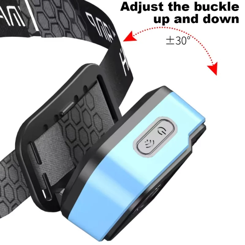 LED Headlamp Flashlight Motion Sensor Rechargeable Hard Hat Headlight Digital Display Head Lamp for Outdoor Fishing Cycling