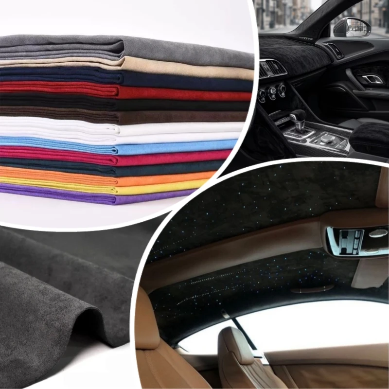 

Suede Leather Upholstery Fabric, Stretch Velvet Cloth for Car Roof Headliner Interior Refit, Sofa Cushion Home Decor DIY Repair