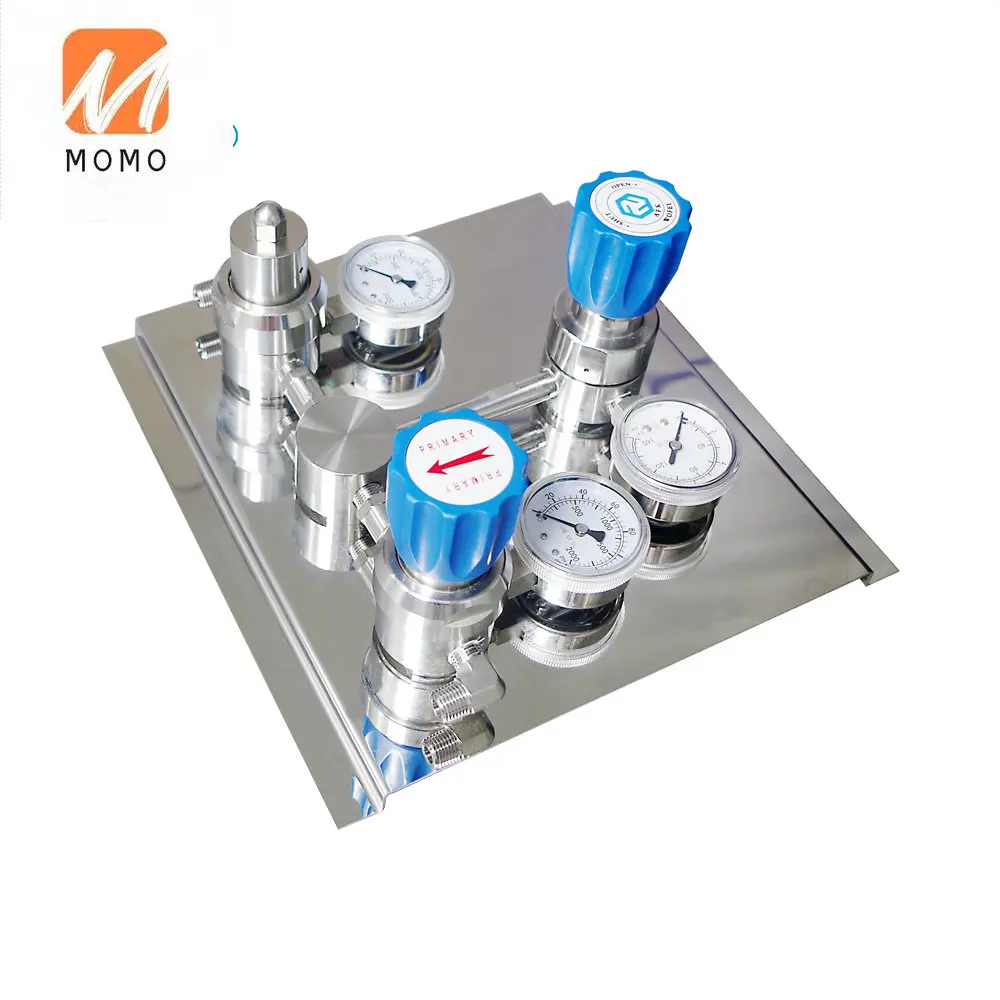 two cylinder Gas control Panel pressure regulators Semi-Automatic Switchover Manifold For Nitrogen Helium Co2 Oxygen