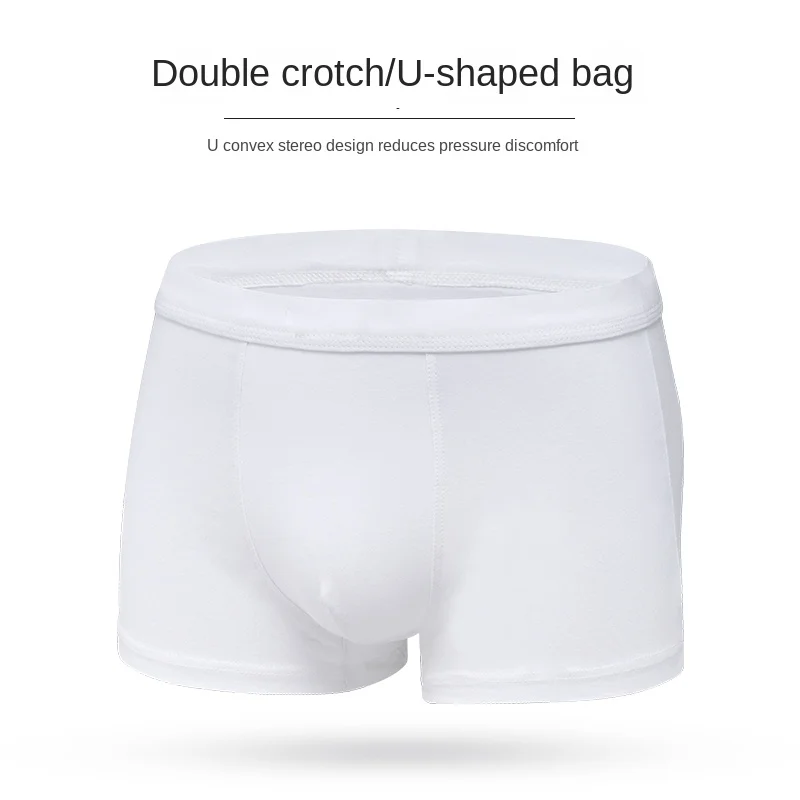 Mens Underwears Cotton Boxers Shorts White U Pouch Sexy Underwear Panties Men Plus Size Boxer Underpants Male Youth Black 5XL