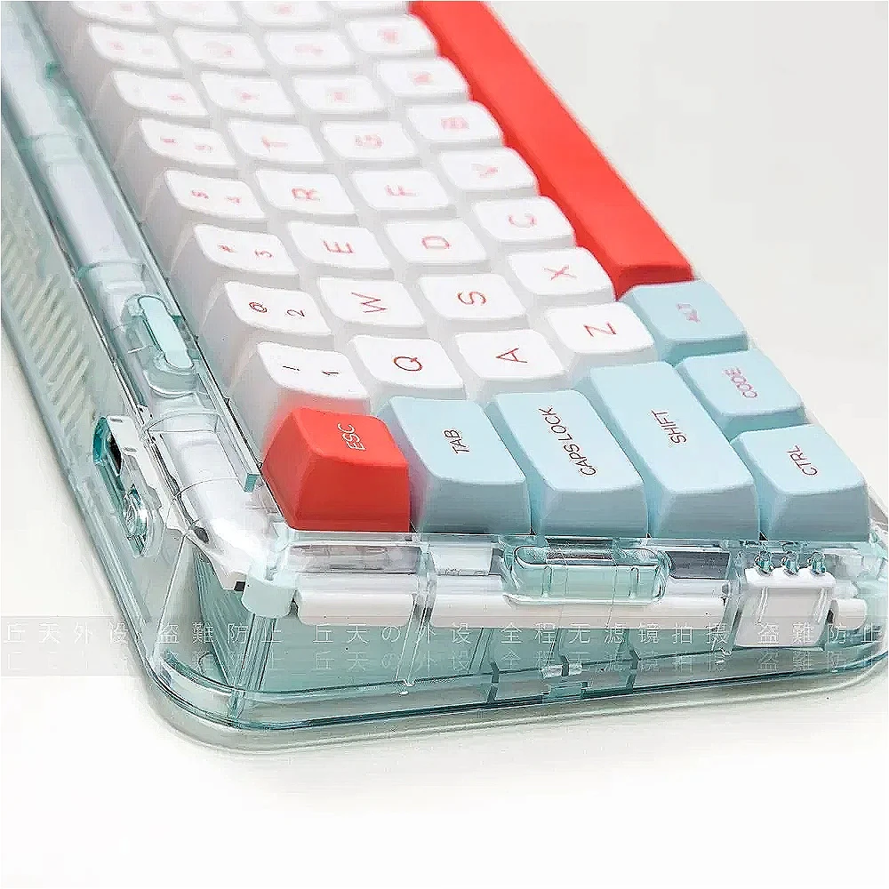 Salmon keycap MDA highly retro PBT thermal sublimation IKBC ningzhi wolf pie 61/64/84/87/98/104